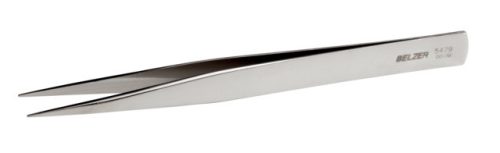Pensetă ascuțită BELZER, oțel special, nichelată, 130 mm, 20 g