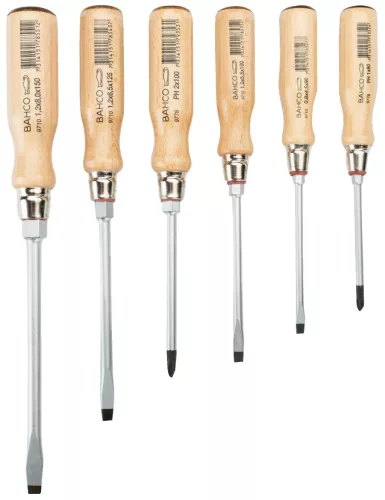 BAHCO Csavarhúzó készlet fanyelű (6 részes)