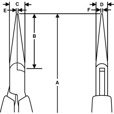 Clește cu vârf ascuțit LINDSTROM, fălci netede, lustruit ESD-D 132 mm