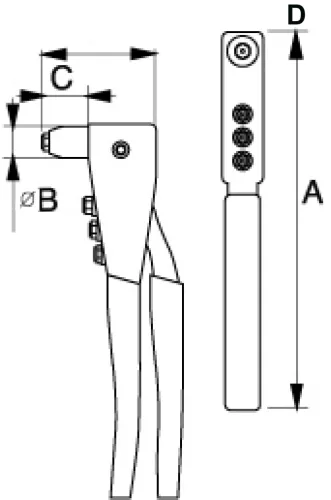 Extractor manual de nituri pop BAHCO 2.4-4.8
