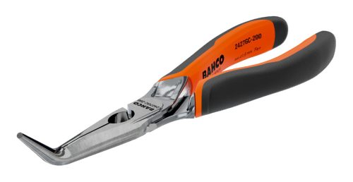 BAHCO Hajlított hegyescsőrű fogó, 45°, krómozott, önnyíló PVC markolattal 200 mm