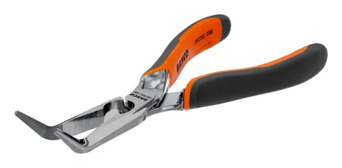 BAHCO Hajlított hegyescsőrű fogó, 45°, krómozott, önnyíló PVC markolattal 160 mm