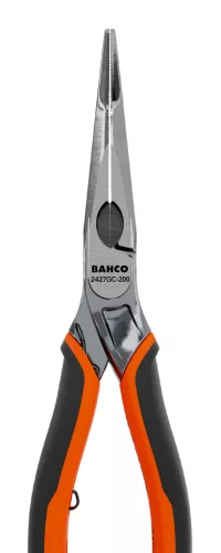 BAHCO Hajlított hegyescsőrű fogó, 45°, krómozott, önnyíló PVC markolattal 160 mm