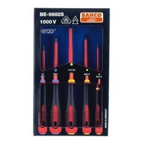   BAHCO ERGO™ Szigetelt csavarhúzó készlet, lapos-PZ (5 részes)