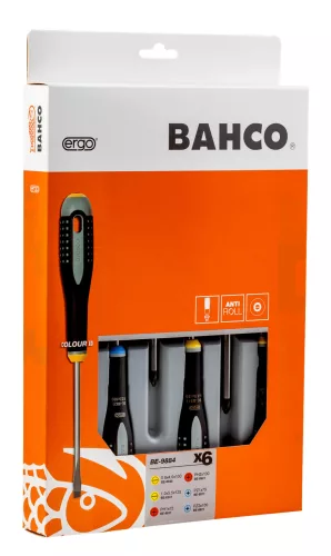 BAHCO ERGO™ csavarhúzó készlet, széles lapos-PH-PZ (6 részes)
