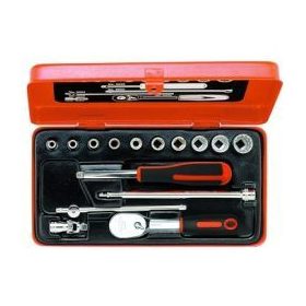   Set chei tubulare BAHCO de 1/4" în cutie metalică, 15 bucăți în inci