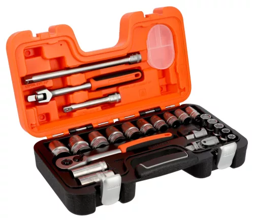 Set chei tubulare BAHCO 1/2" 23 piese, dimensiuni în inci