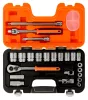 Set chei tubulare BAHCO 1/2" 23 piese, dimensiuni în inci