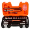 Set chei tubulare BAHCO 1/2" 23 piese, dimensiuni în inci