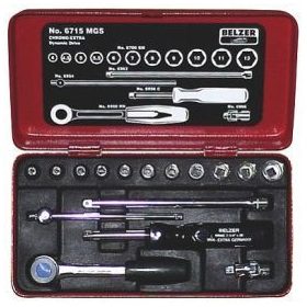   Set chei tubulare BAHCO de 1/4" în cutie metalică, 16 bucăți