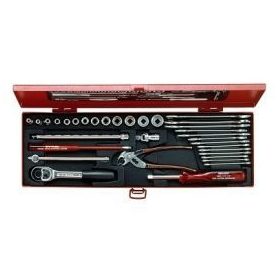   Set chei tubulare BAHCO de 1/4" în cutie metalică, 33 de bucăți