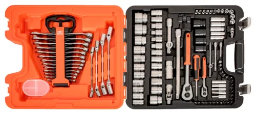 Set chei tubulare BAHCO 1/4”, 1/2” + chei inelare și fixe, 106 bucăți