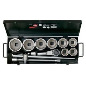   BAHCO 1" Dugókulcs készlet, fém dobozban, metrikus méretek, 12 részes. 46-80mm