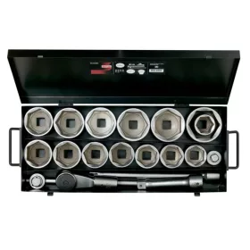   BAHCO 1" Dugókulcs készlet, fém dobozban, metrikus méretek, 19 részes