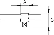 Capăt T glisant BAHCO de 1", 78x78x78 mm