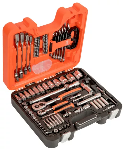 Set chei tubulare BAHCO 1/4”, 1/2” + chei inelare și fixe, 91 bucăți