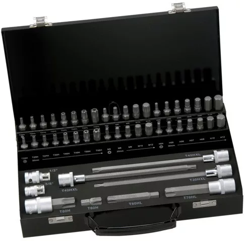 BAHCO Behajtóhegy készlet, 10 mm-es, TX, XZN, Imbusz, 49részes