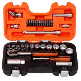   Set chei tubulare BAHCO de 3/8" 34 de piese, dimensiune 1/4"+3/8" inch