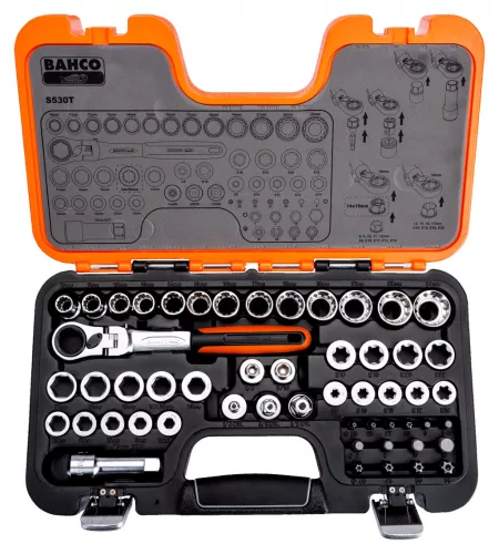 Set chei tubulare BAHCO, 53 piese