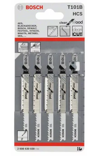 BOSCH Dekopír fűrészlap Fém T101B (5 db)