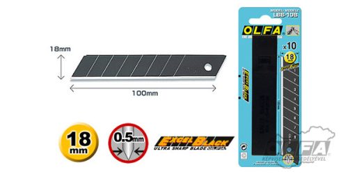 OLFA LBB-10B Standard törhető tartalékpenge, 18 mm (10 db)