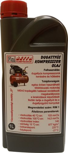 Dugattyús kompresszor olaj 1 liter