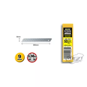OLFA AB-50 Standard tartalékpenge, 9 mm (50 db)