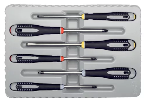 BAHCO ERGO™ csavarhúzó készlet, keskeny lapos-PH-PZ (6 részes)