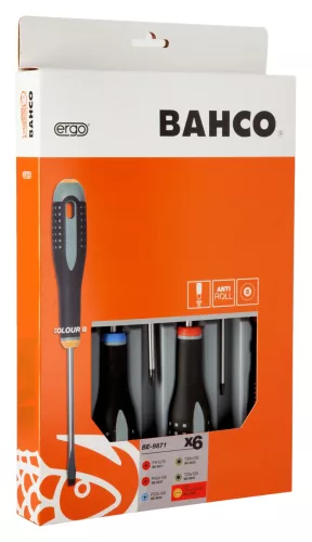 BAHCO ERGO™ csavarhúzó készlet, lapos-PH-PZ-TORX® (6 részes)