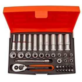   Set chei tubulare BAHCO, 1/4" standard și lung, 37 de piese