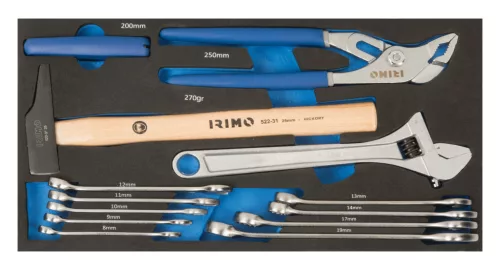 IRIMO Fém gurulós szerszámosláda szerszámokkal, 3 fiókkal +1db rekesz, 720x320x520 mm (96 részes)