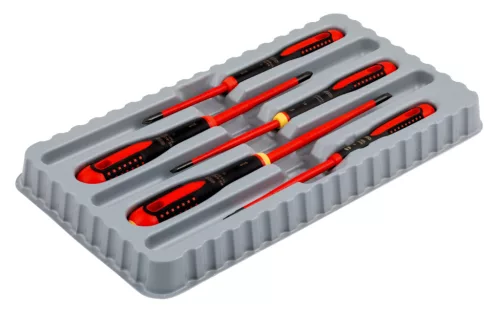 Set de șurubelnițe subțiri izolate BAHCO ERGO™, cu cap plat (5 piese)