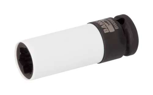 BAHCO 1/2" Mercedes lopásgátló kerékcsavarhoz hosszított dugókulcs, műanyagvédővel, 17 mm