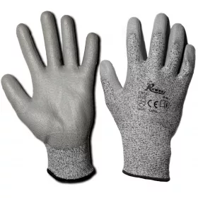   Mănuși de protecție rezistente la tăiere, cu palmă acoperită cu PU, Cut 5, Culoare: gri, Mărime: 2XL/11