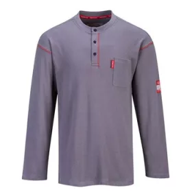   Bizflame gombos hosszú ujjú póló FR02 PORTWEST Szín: szürke, Méret: XL