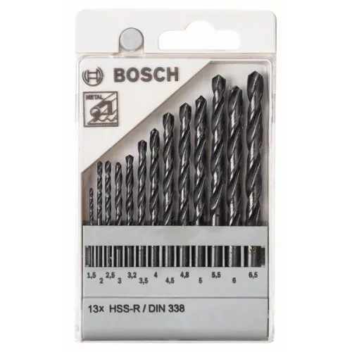 BOSCH Fémfúró készlet 13 db, HSS-R, 1,5-6,5mm