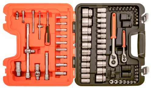 Set chei tubulare BAHCO, 1/2" și 1/4", 77 de piese