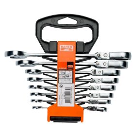   BAHCO Rögzithető csuklós, racsnis csillag-villáskulcs készlet, 8 részes