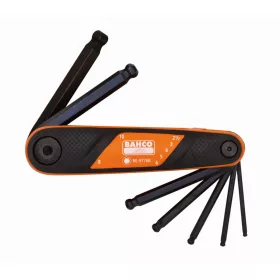 Set chei Allen pliabile BAHCO, cu capăt sferic, 7 bucăți