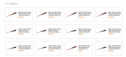 Set șurubelnițe izolate BAHCO ERGO™ (12 piese)