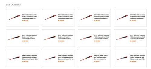 BAHCO ERGO™ Szigetelt csavarhúzó készlet VDE (1000 V) (12 részes)