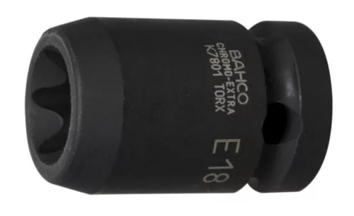 Trusă chei tubulare BAHCO de 1/2", E10-E20, E-TORX®, în șină