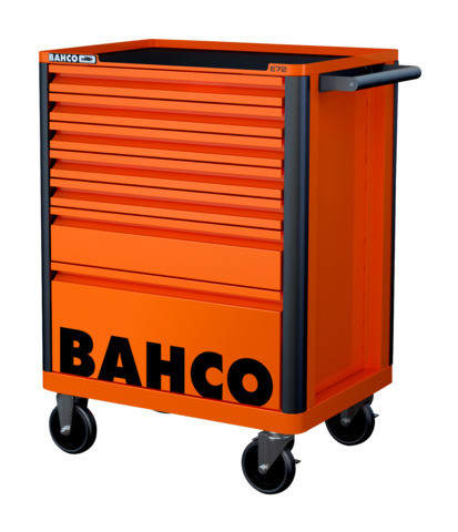 Cărucior scule gol cu 8 sertare BAHCO E72 line (RAL-2009) portocaliu