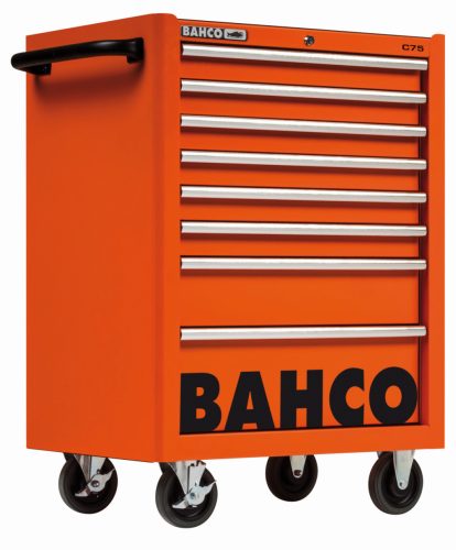 Cărucior scule gol BAHCO C75 cu 8 sertare (RAL-2009) portocaliu