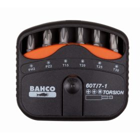   BAHCO 7 darabos torziós bitkészlet PH,PZ, TORX® csavarokhoz és bittartó