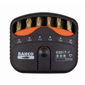   BAHCO 7 darabos gyémánt bitkészlet PH,PZ, TORX® csavarokhoz és bittartó