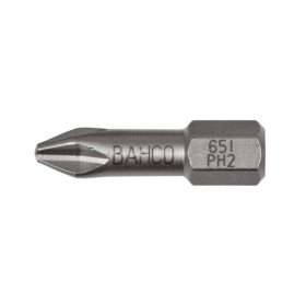   Bit BAHCO din oțel inoxidabil pentru șuruburi PH3, 25 mm, pachet de 10 biți