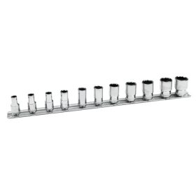   Set chei tubulare hexagonale BAHCO de 1/4" pe șină, 11 bucăți
