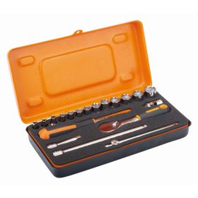   Set chei tubulare BAHCO de 1/4" cu mâner în T, 19 bucăți
