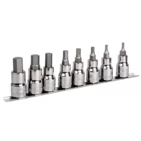   Set chei tubulare BAHCO de 1/2" pe șină, hexagonale, 8 bucăți